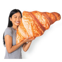 Much Comfort 33"" 3D Flaky Croissant Throw Pillow - Made with Super Soft & Ultra Premium Fabric - Cute Comfortable Plush Stuffed French Loaf Bread