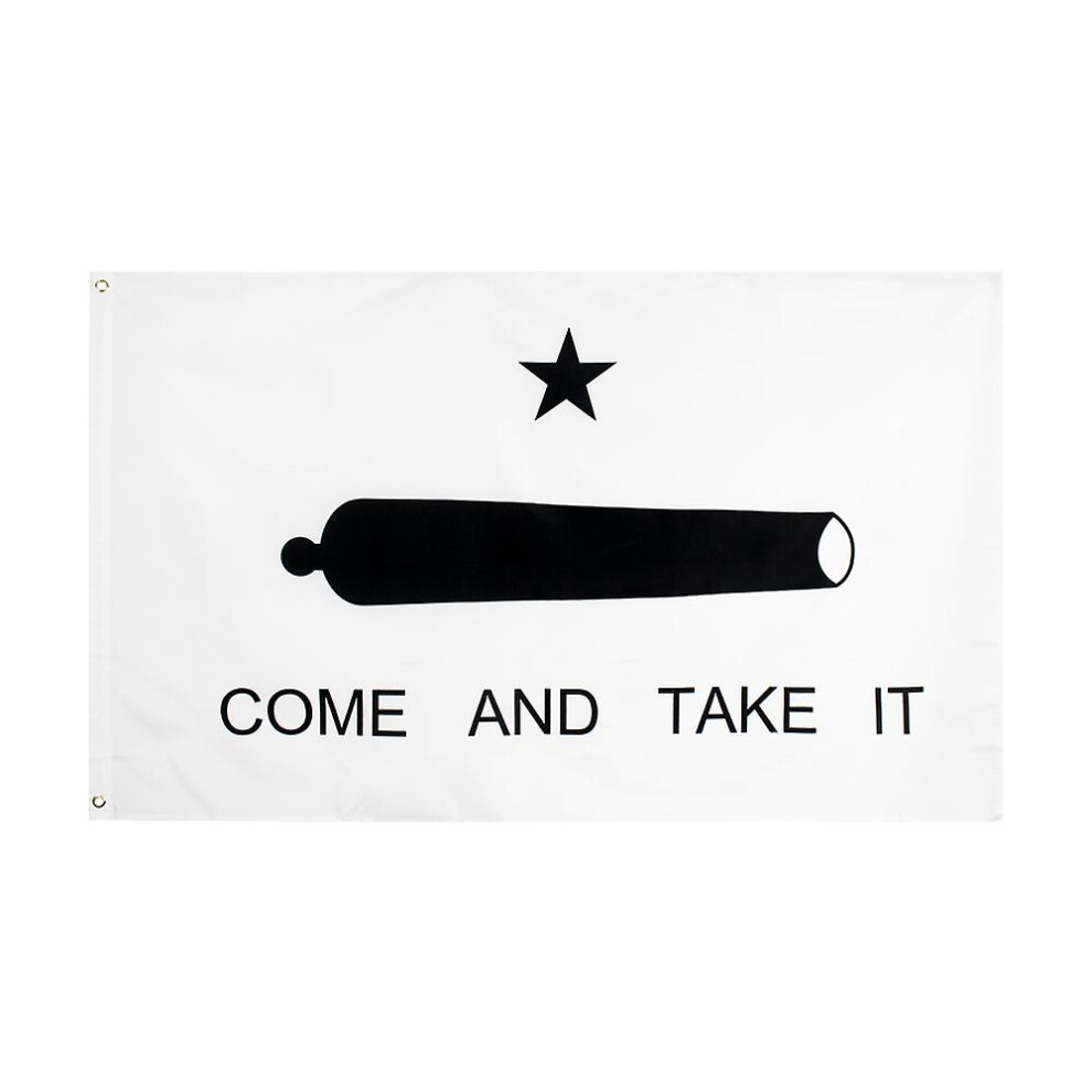 (D01c, 90 X 150Cm) 90X150cm Gun Gonzales Historical Come And Take It Flag For Decoration Black