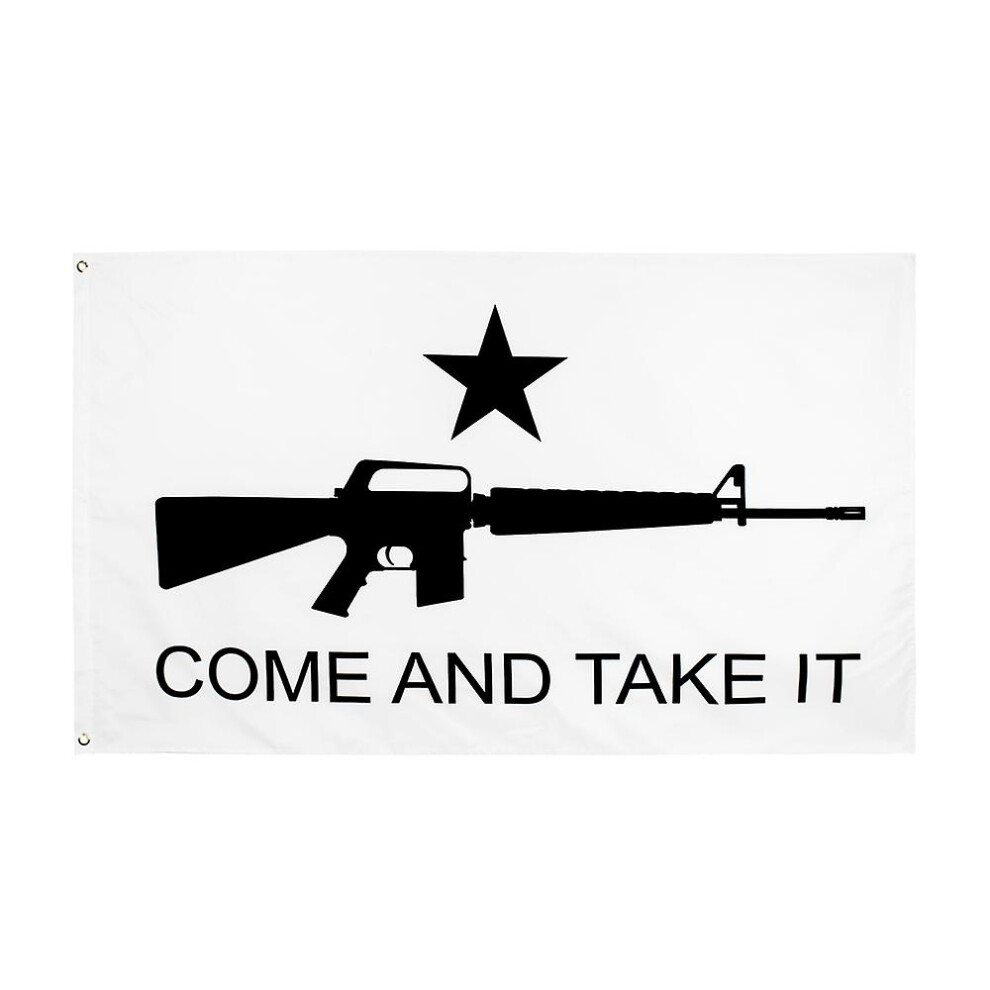 (D02a, 90 X 150Cm) 90X150cm Gun Gonzales Historical Come And Take It Flag For Decoration Black