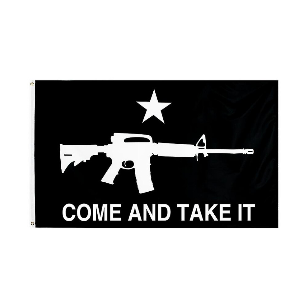 (F09c, 60 X 90Cm) 90X150cm Gun Gonzales Historical Come And Take It Flag For Decoration Black