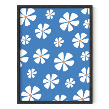 Haus and Hues Daisy Wall Art - Blue Art Arta Floare Imagine Decor de perete albastru Floral Perete Daisy Pictura floare Floare Arta albastru Deco