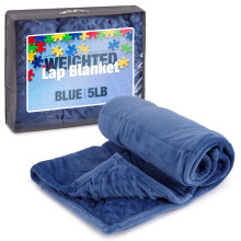 Kidaddle 5lb Weighted Blanket for Kids (Blue)  Plush Minky Weighted Lap Pad for Kids with Sensory Processing Issues Like Autism or ADHD  Giftable Kids