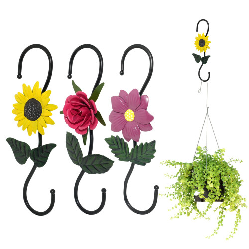 Confezione da 2 ganci per piante da 20,3 cm, per piante appese da interni, in acciaio resistente, ganci per montaggio a parete, per appendere mangiatoie per uccelli, cesti di fiori, lanterne solari