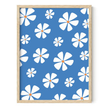 Haus and Hues Daisy Wall Art - Blue Art Arta Floare Imagine Decor de perete Blue Floral Wall Daisy Pictura floare Floare Arta Blue Decor pentru s