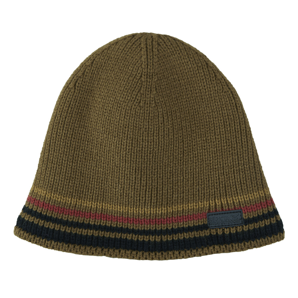 (One Size, Umber) Regatta Mens Balton IV Striped Beanie