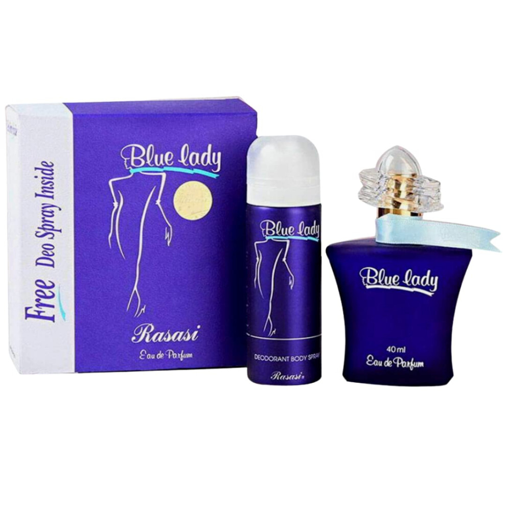 RASASI Blue 2-Piece Set For Women  (1.3 Oz Eau De Parfum Spray + 1.7 Oz Deodorant Spray)