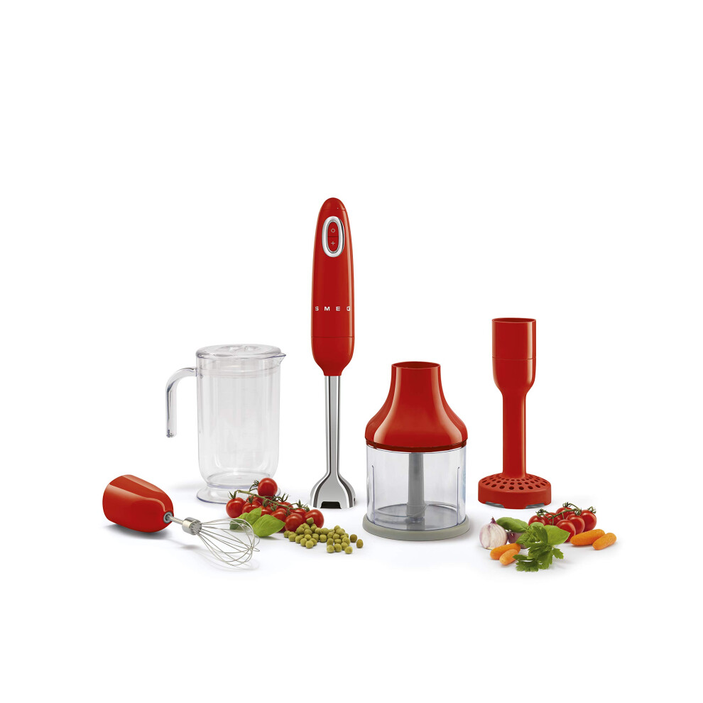 Smeg Red 50's Retro Hand Blender with Accessories