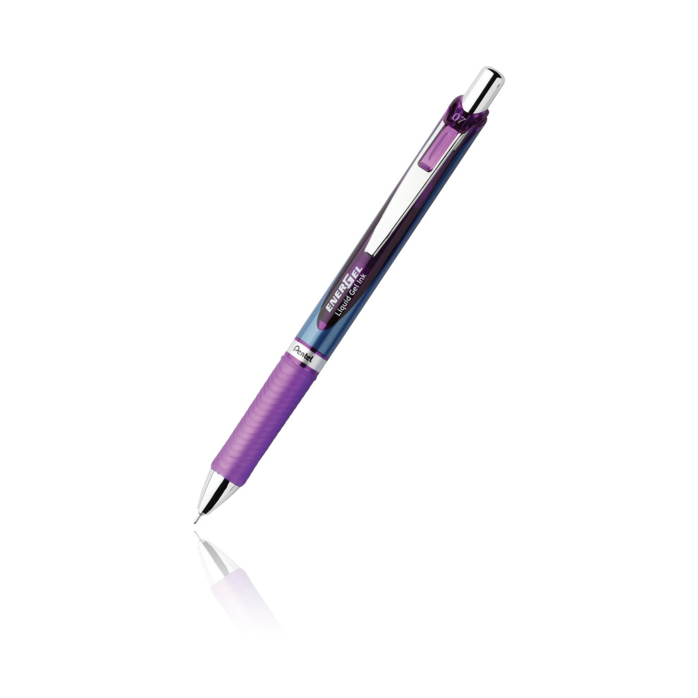 Pentel EnerGel RTX Roller Ball Retractable Gel Pen  Needle Tip  Violet Ink  Medium Point  EA - PENBLN77V