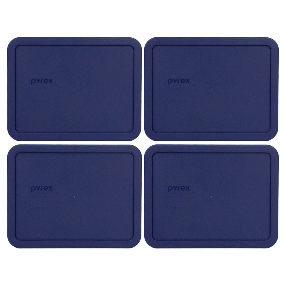 Pyrex 7211-PC 6-Cup Blue Plastic Food Storage Lid  Made in USA - 4 Pack