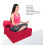 (Pink) Single Portable Fold Out Z Bed Sofa Guest Futon 5