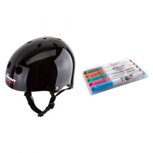 Wipeout Dry Erase Kids Cycling Helmet, Medium (Ages 5+), Black