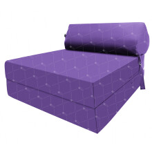 (Purple) Single Portable Fold Out Z Bed Sofa Guest Futon