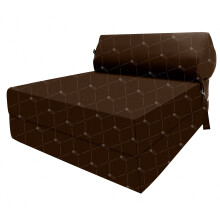 (Chocolate) Single Portable Fold Out Z Bed Sofa Guest Futon