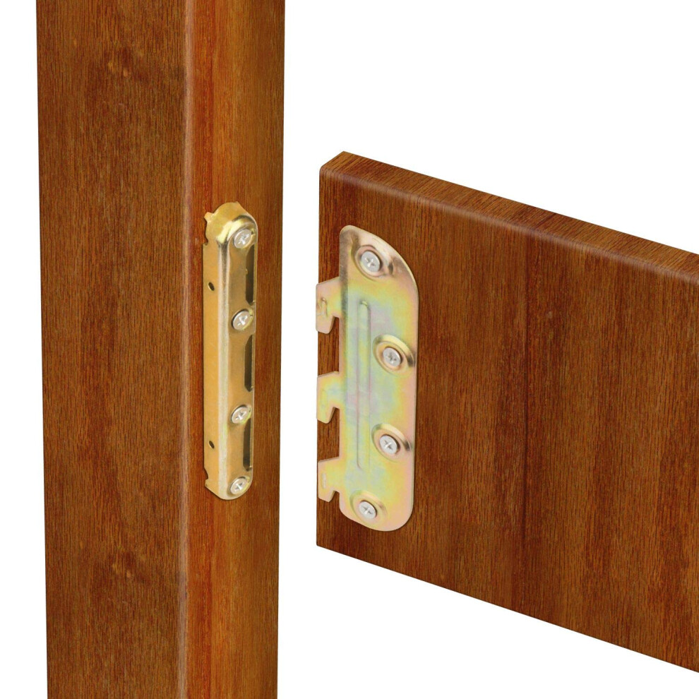 Supports de rail de lit montés en surface - Quincaillerie de cadre de lit pour têtes de lit et pieds de lit en bois - Ensemble de 4 (vis incluses)