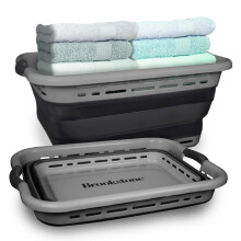 BROOKSTONE, 1 STÜCK, 11 GALLONEN - [UNSER GRÖSSTER KORB] 24" Zusammenklappbarer Wäschekorb, Komfort Griffe
