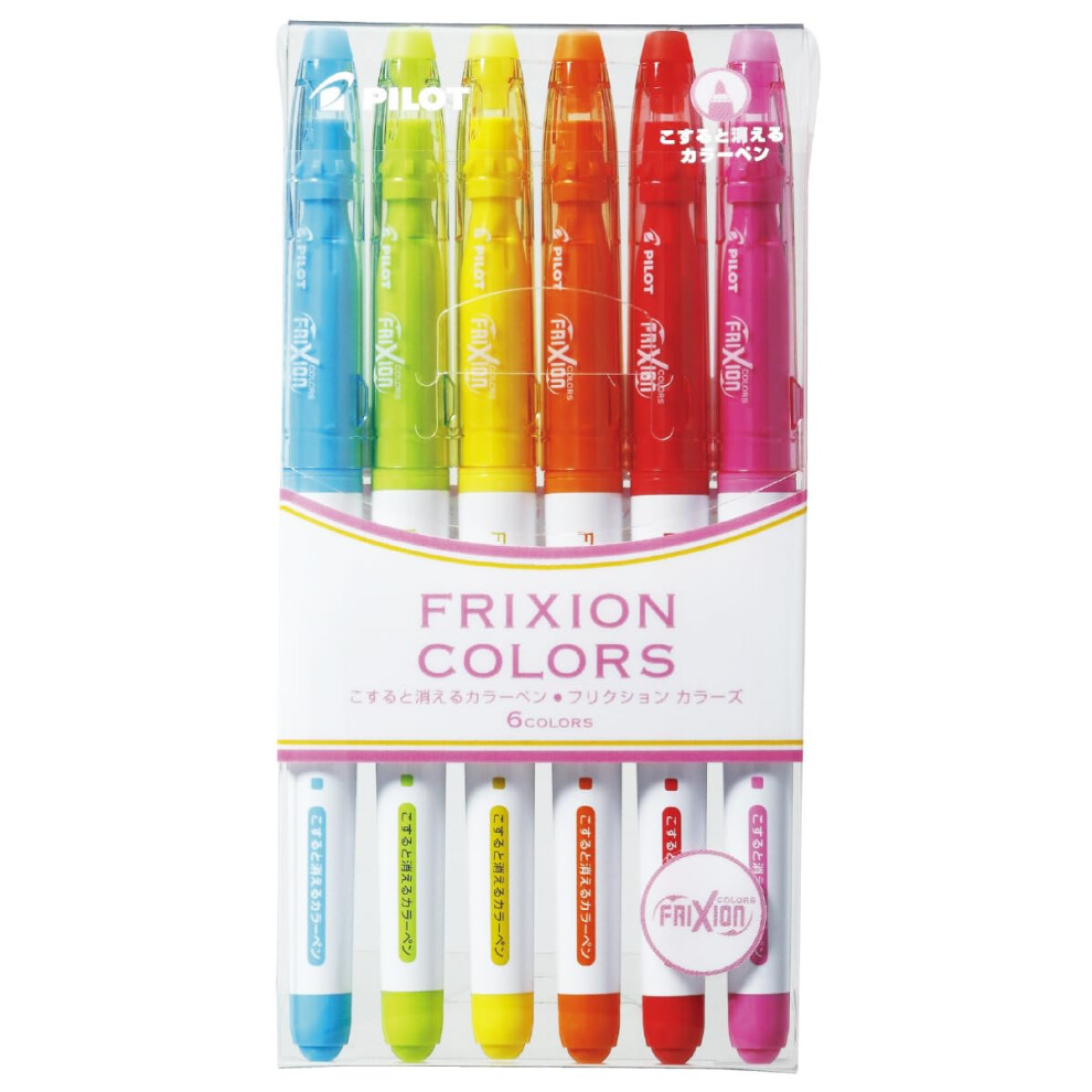 Pilot Frixion Colors Erasable Marker Pen  6 Color Set (SFC-60M-6C)