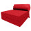 (Red) Single Portable Fold Out Z Bed Sofa Guest Futon 1