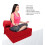 (Red) Single Portable Fold Out Z Bed Sofa Guest Futon 8