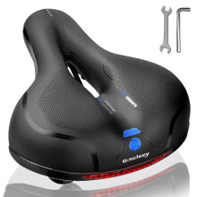 Gincleeey Comfort Bike Seat For Women Men Wide Bicycle Saddle Remplacement Memoire de mousse Couchon de velo doux rembourre avec deux amortisseme