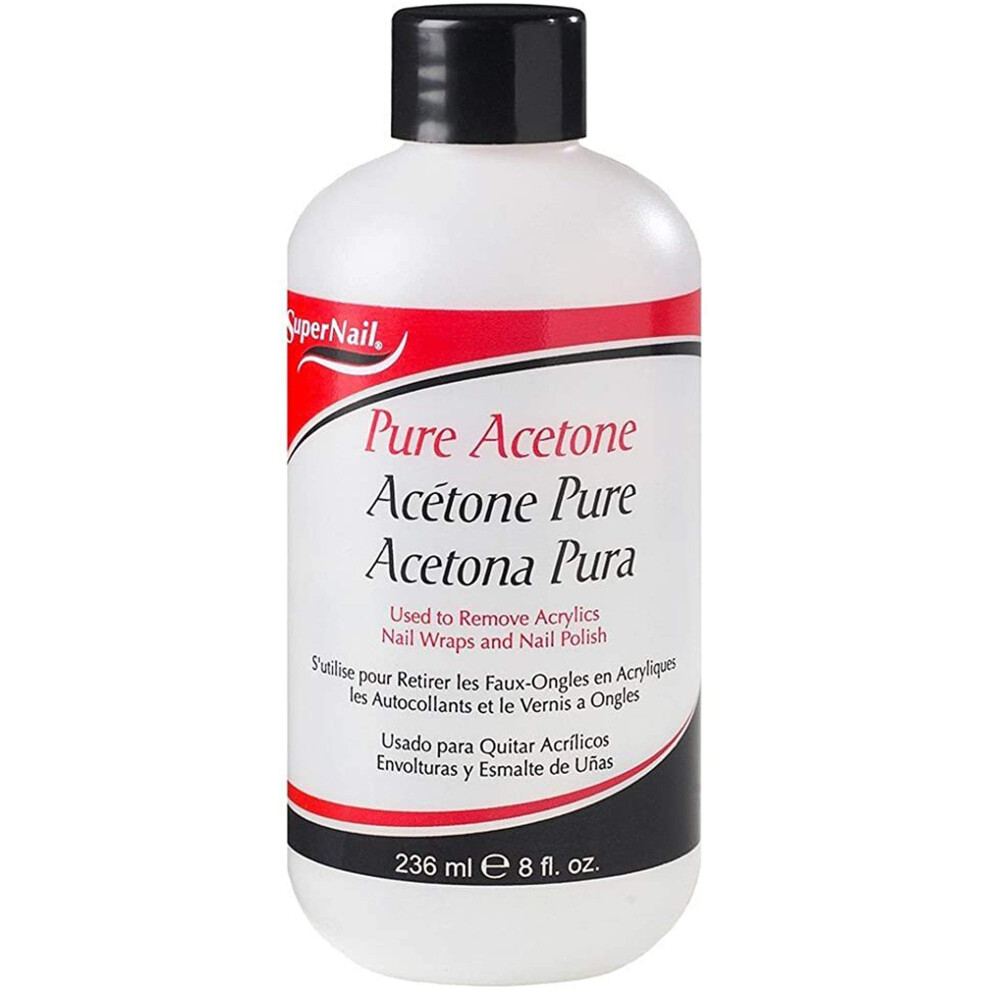 Supernail Super Nail Pure Acetone Polish Remover, 8 Fl Oz