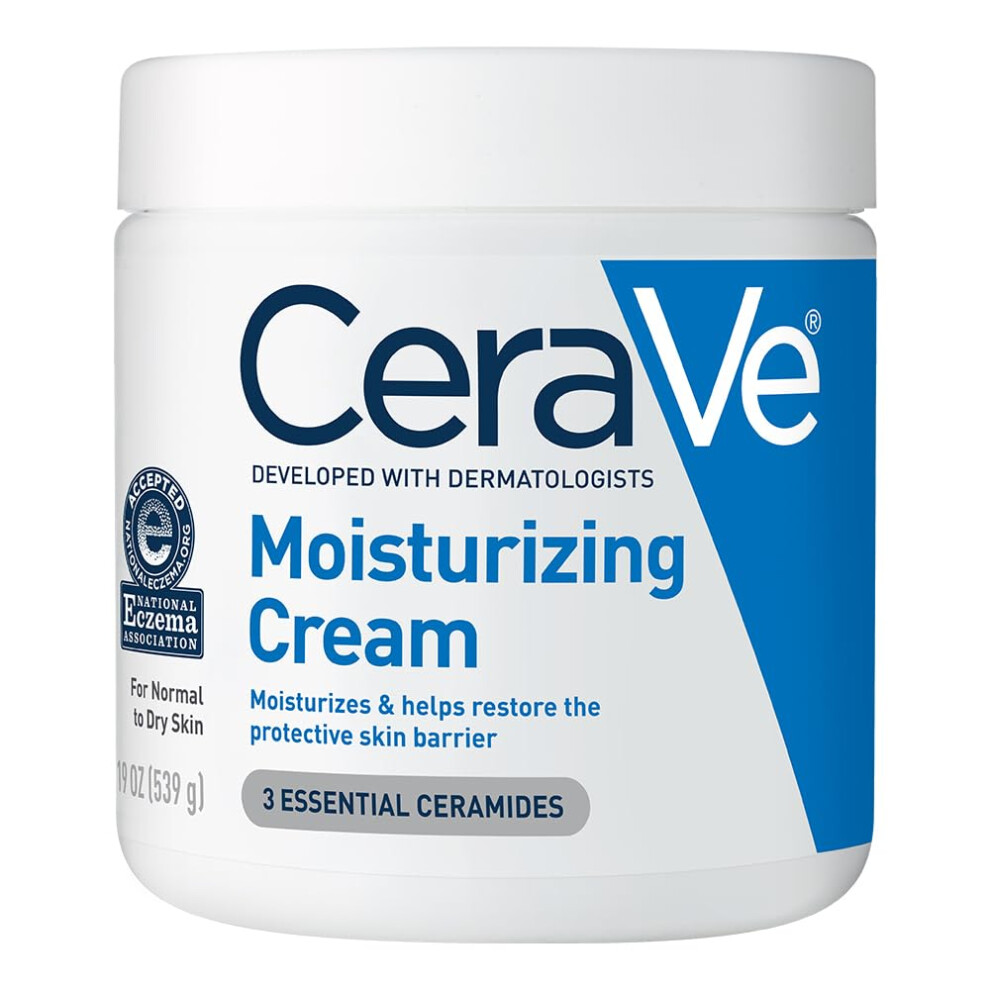 CeraVe Moisturizing Cream | Body and Face Moisturizer for Dry Skin | Body Cream with Hyaluronic Acid and Ceramides | Daily Moisturizer | Oil-Free | Fr