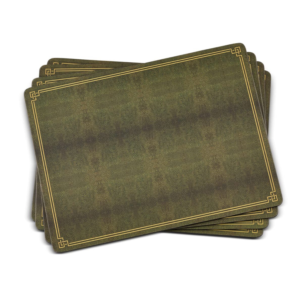 Pimpernel Shagreen Leather Collection Placemats | Set of 4 | Heat Resistant Mats | Cork-Backed Board | Hard Placemat Set for Dining Table | Measures 1