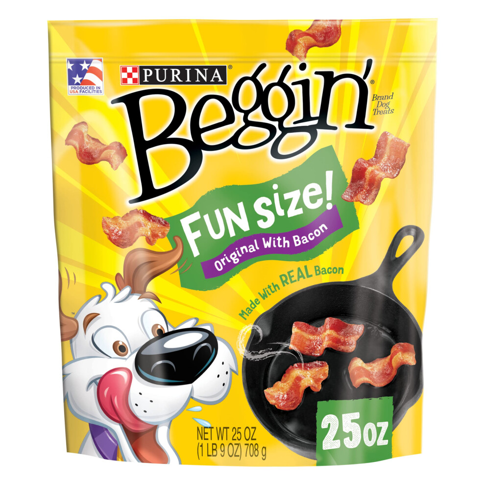 Purina Beggin' With Real Meat Dog Treats  Fun Size Original With Bacon Flavor - 25 oz. Pouch