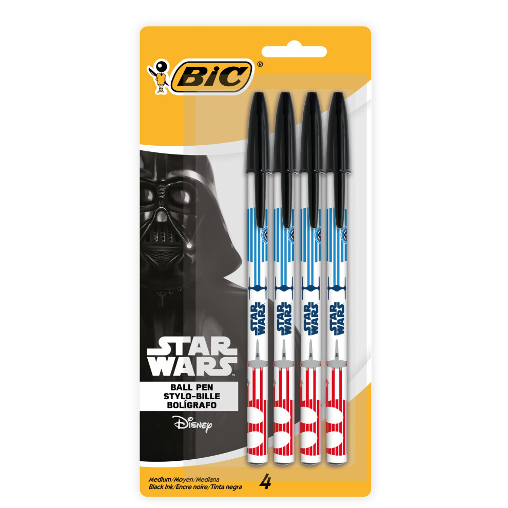 Star Wars BIC Ball Pen  Medium Point (1.0 mm)  Black  4-Count