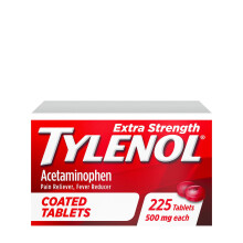 Tylenol Extra Strength Coated Tablets Acetaminophen Adult Pain Relief & Fever Reducer 225 ct