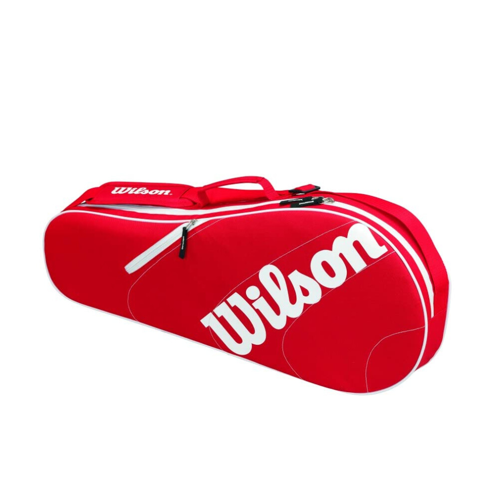 Wilson Advantage Team Triple Tennis Racket Bag - Red/White  Holds up to 3 Rackets