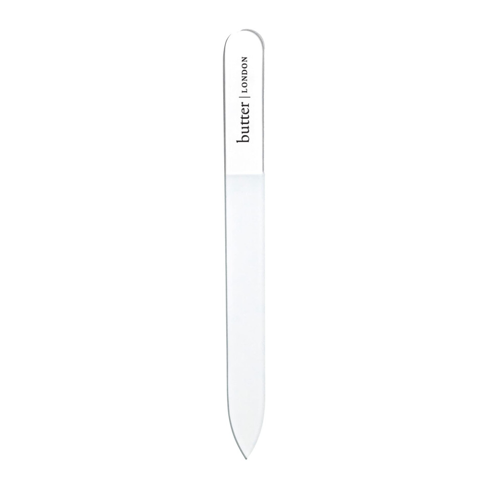 butter LONDON Signature Glass Nail File  Laser-Etched Grind Surface  Reusable  Prevents Breakage and Splitting  1 ct.