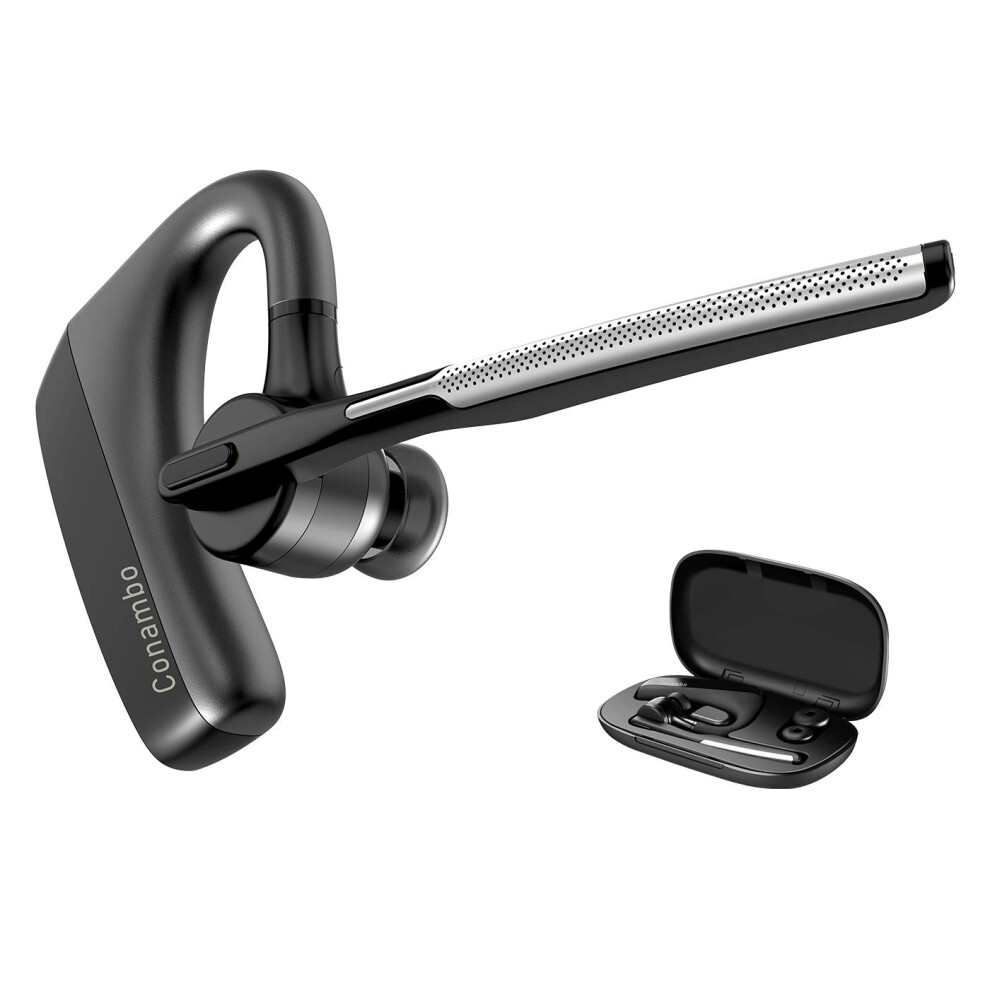 Conambo Bluetooth Headset V5.1 16 Hrs Hd Talktime Cvc8.0 Dual Mic Noise Cancelling Hands Free Bluetooth Earpiece For Cell Phone Iphone Android Drivin 644925630548