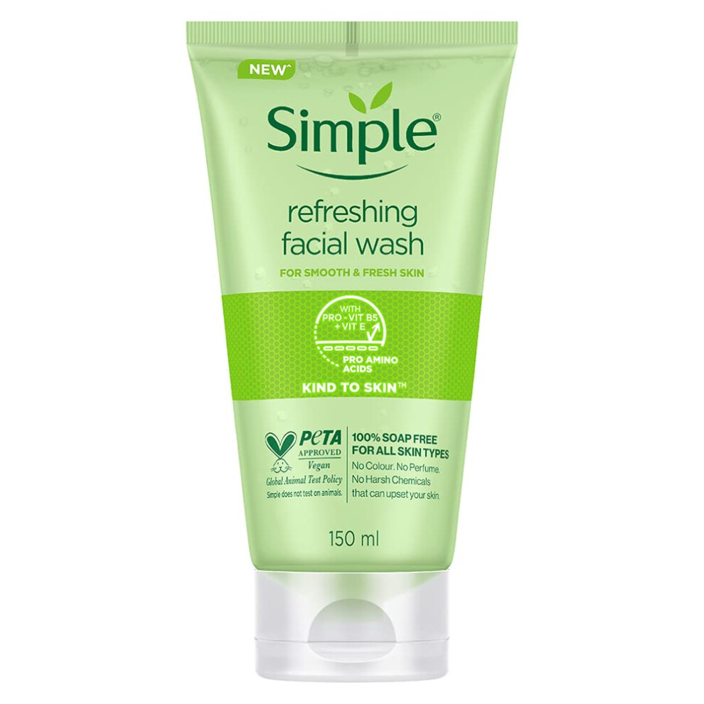 Simple Kind to Skin Refreshing Facial Wash Gel  150 ml (5 Ounce)