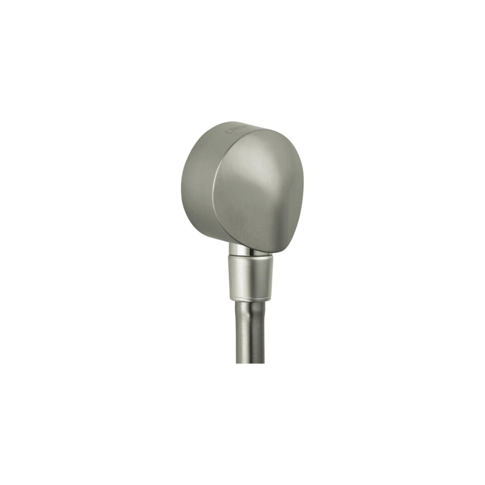 hansgrohe FixFit Handheld Shower Wall Outlet 1/2-inch Thread Connection Round Modern Flush Mount in Brushed Nickel  27458823