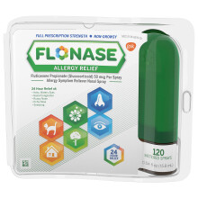 Flonase Allergy Relief Nasal Spray 24 Hour Non Drowsy Allergy Medicine Metered Nasal Spray - 120 Sprays 0.54 Fl Oz (Pack of 1)