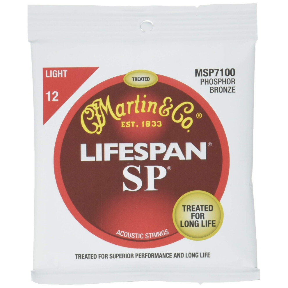 Martin SP 7100 Phosphor Bronze Lifespan Coated Acoustic Strings Light