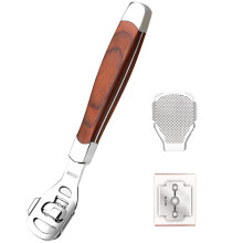 ZIZZON Fußpflege Pediküre Hornhautrasierer Holzgriff 10 Klingen ZIZZON