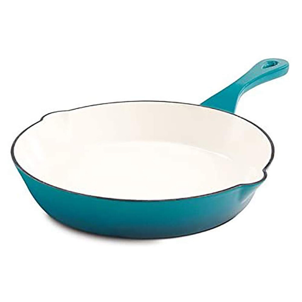 Crock Pot Artisan 10 Inch Ge Mailleerde Gietijzeren Ronde Koekenpan, Blauwgroen Ombre-image