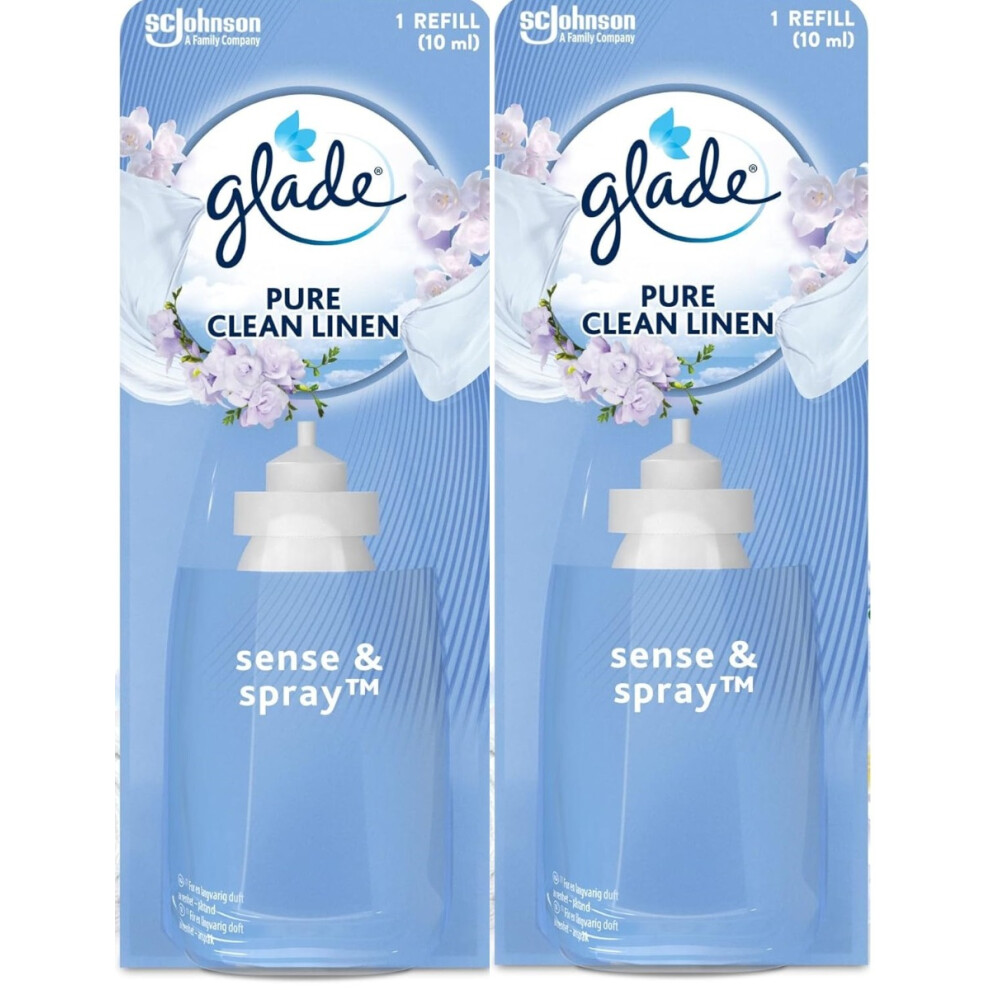 2 x Glade Sense and Spray Refill Clean Linen 18ml