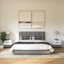 DHP Rose Upholstered Platform Bed with Underbed Storage Drawers and Button Tufted Headboard and Footboard No Box Spring Needed Full Gray Linen