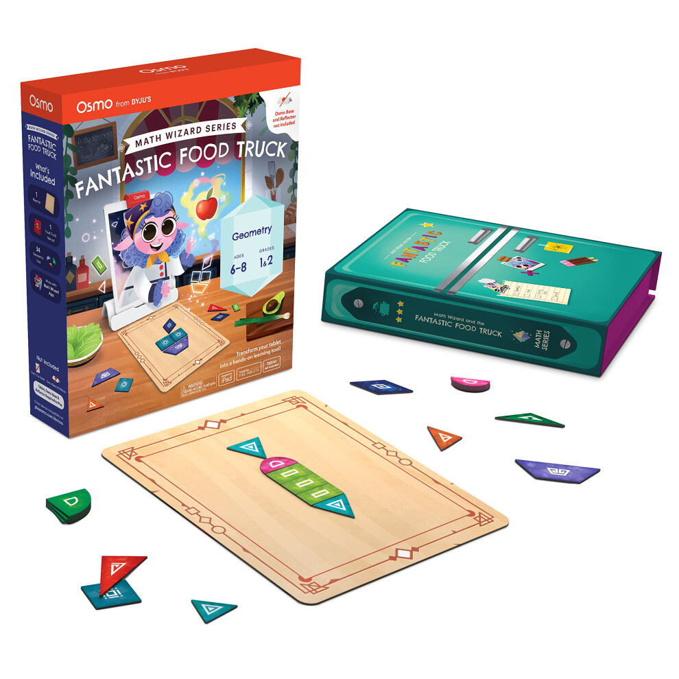 Osmo - Math Wizard and The Fantastic Food Truck Co. Games iPad & Fire Tablet -Ages 6-8/Grades 1-2 -Learn Geometry-Curriculum-Inspired-STEM Toy Gifts f