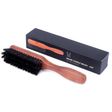 ZEUS Baard- en Snorborstel met Varkenshaar en Verlengd Handvat Grote 6"" Baardborstel met Stevige Haren en Handvat voor Mannen (Made in Germany) A93