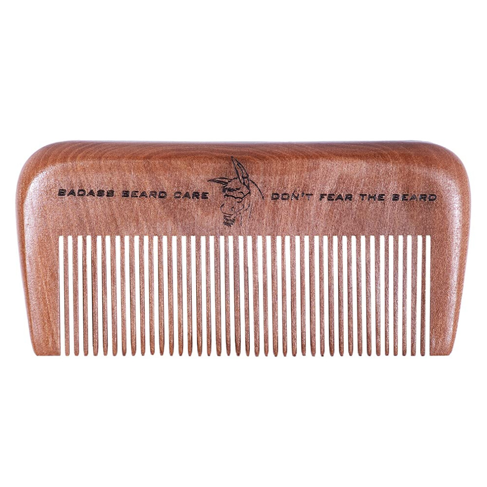 Badass Beard Care Unisex Wood Beard Comb For Men - Fine Tooth Anti-Static