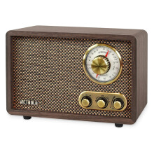 Victrola Retro Wood Bluetooth Radio with Built-in Speakers Elegant & Vintage Design Rotary AM/FM Tuning Dial Wireless Streaming Espresso
