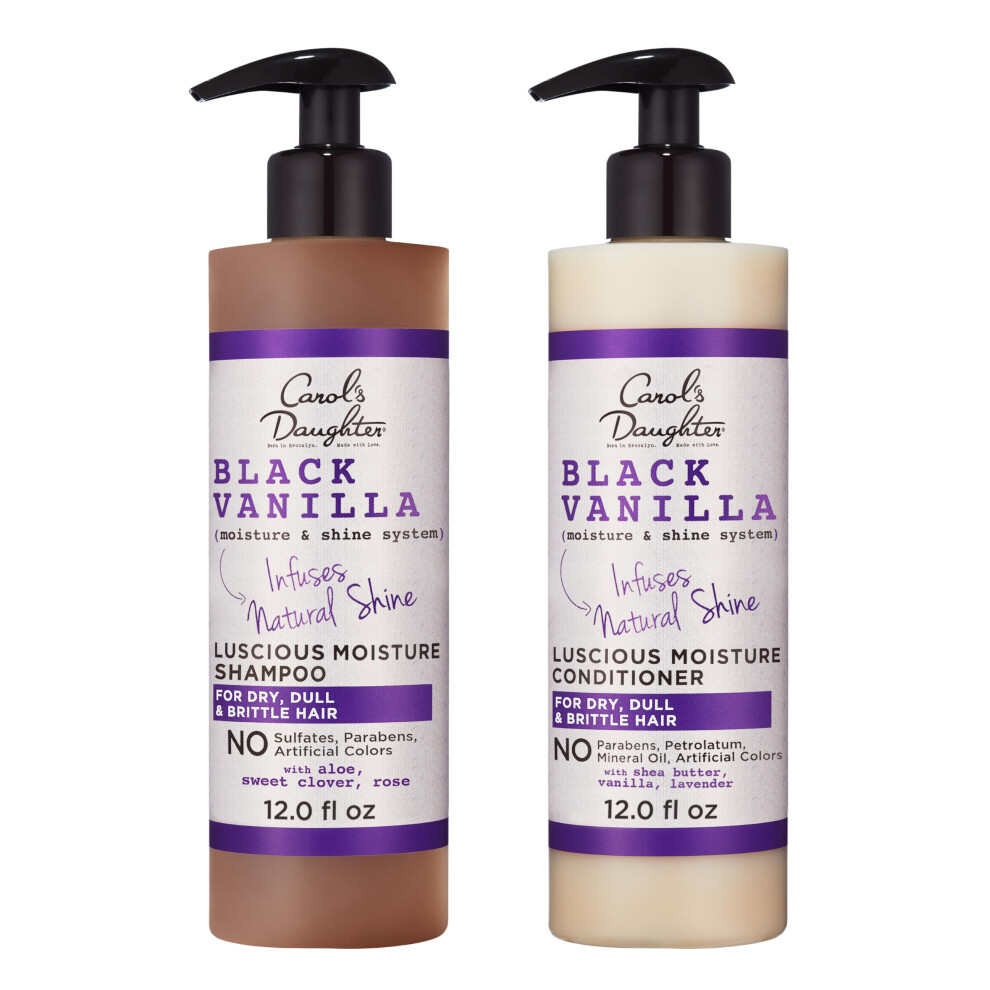 Carol's Daughter Black Vanilla Sulfate Free Shampoo and Conditioner Set for Curly  Wavy or Natural Hair  Moisturizing Hair Care for Dry  Damaged Hair