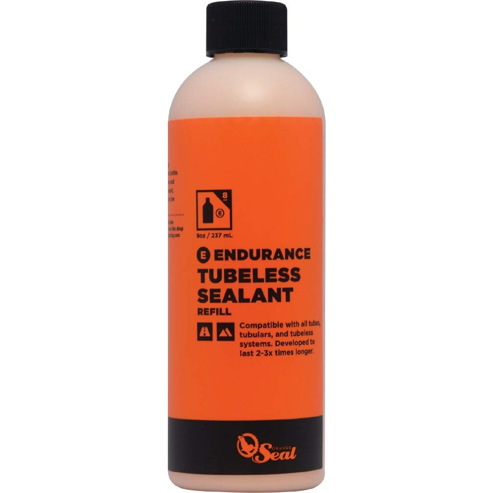 Orange Seal Endurance Formula Bicycle Tire Sealant For Road, Mountain Bike, Cx, Bmx, And Tri Bikes (8Oz) 748252869241