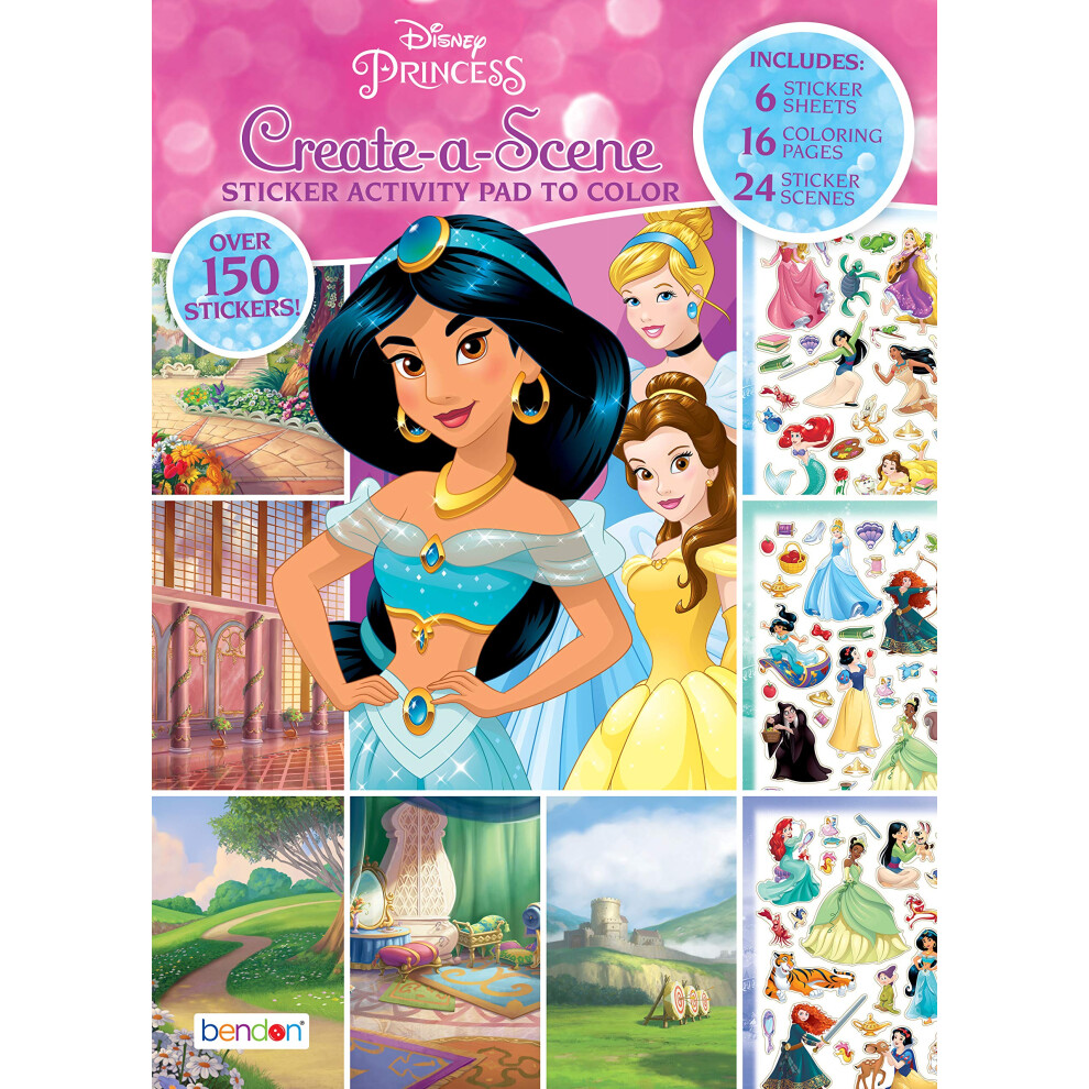 Disney Princess Create-A-Scene Sticker Activity Pad and Sticker Scenes 45650  Bendon