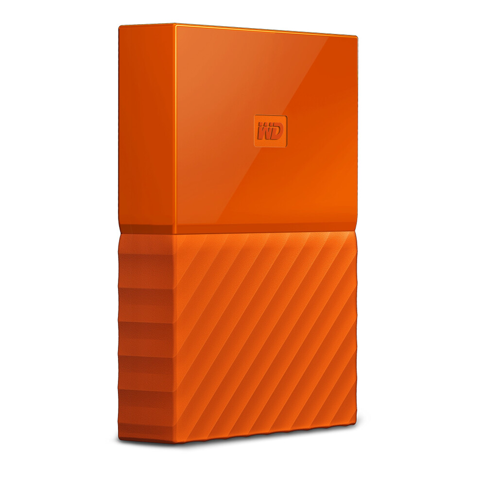 WD 3TB Orange My Passport Portable External Hard Drive - USB 3.0 - WDBYFT0030BOR-WESN