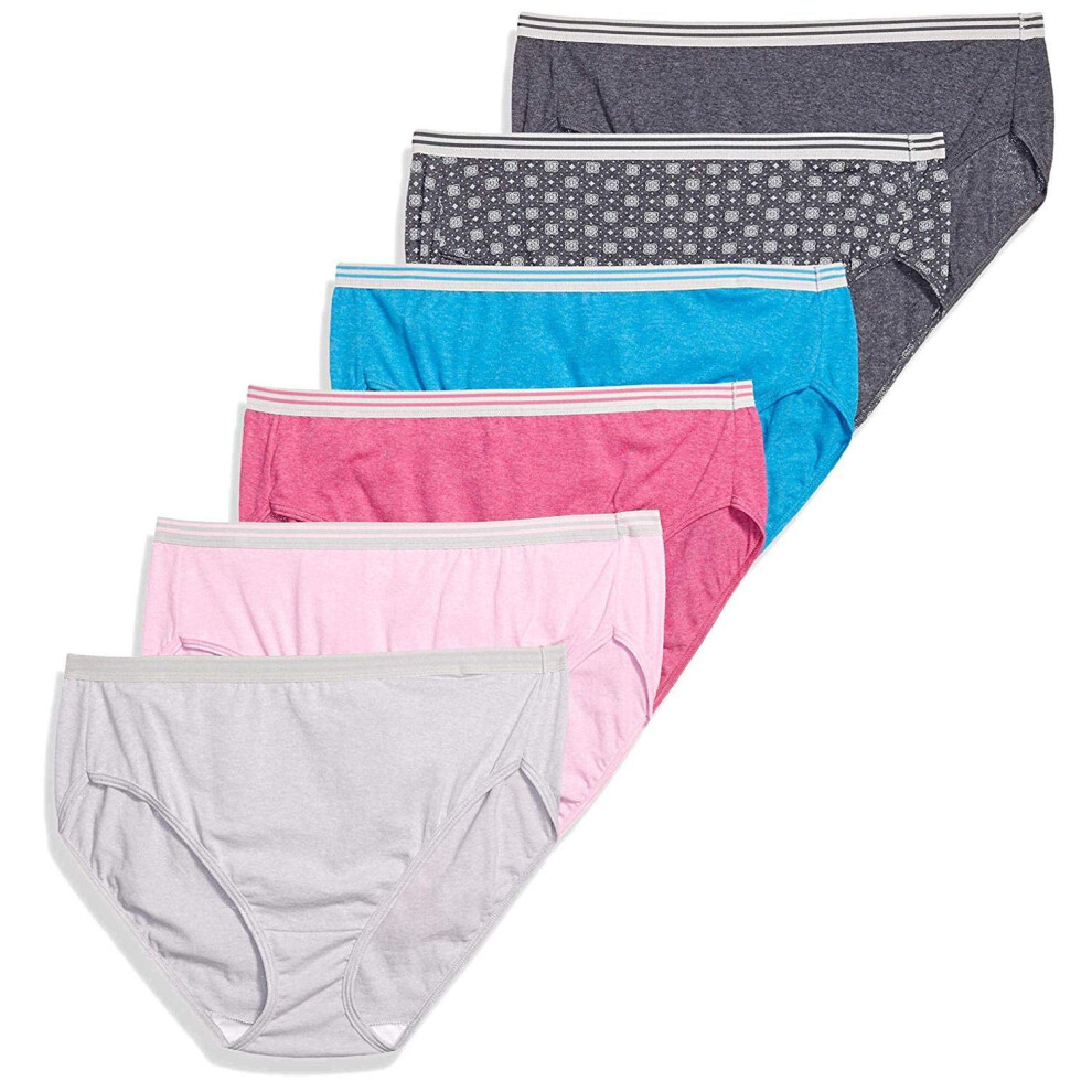 Fruit of the Loom womens Fit for Me Plus Size Underwear  Hi Cut - Cotton Assorted  13 US