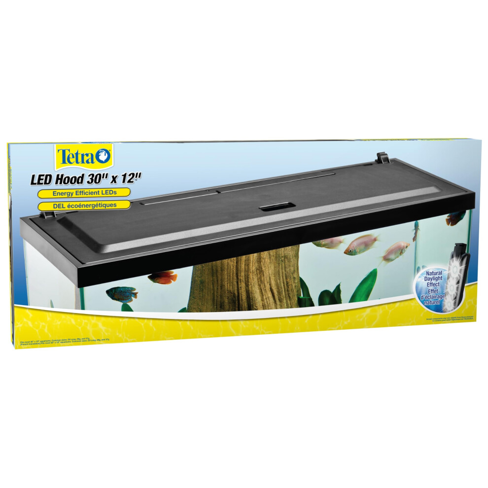 Tetra LED Hood 30 Inches by 12 Inches  Low-Profile Aquarium Hood with Hidden Lighting